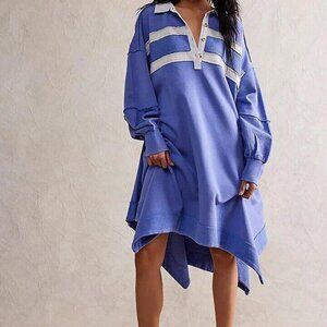 Free People Blair Sweatshirt Top Oversized Asymmetrical Cotton Slouchy M 273304